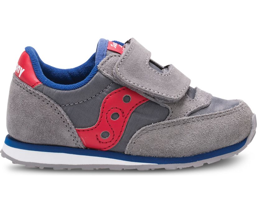 Saucony Baby Jazz Hook & Loop Sneakers Barn Grå Röda | Sverige 282OKI